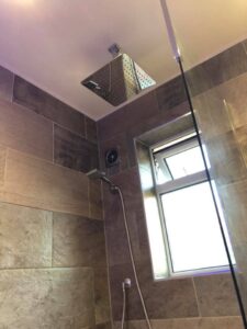 New shower wall tiles installed by a tiler in Portsmouth