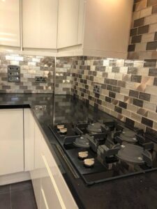 Tiled kitchen wall installed by a tiler in Portsmouth