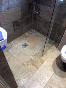 New tiled shower floor installed by a tiler in Portsmouth